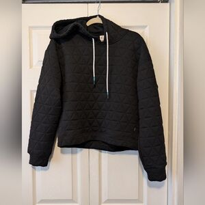 Zyia Active Black Quilted Pullover Hoodie